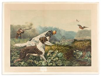 CURRIER & IVES. American Field Sports: On a Point; Flushd; A Chance For Both Barrels; Retrieving.